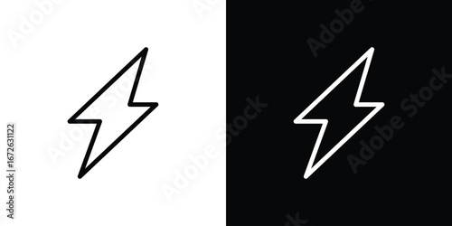 Electricity icon logo concept in strokes