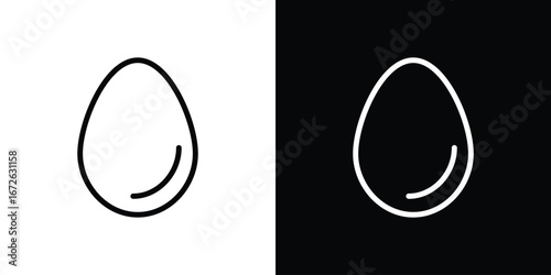Egg icon logo concept in strokes