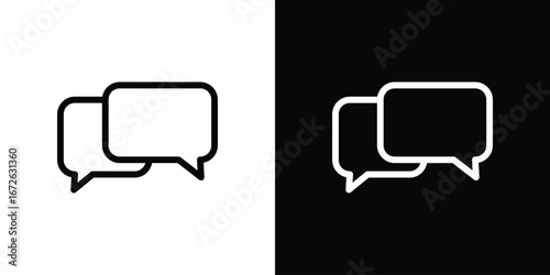 Discussion icon logo concept in strokes