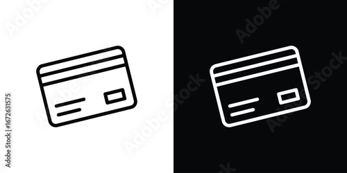 Credit card icon logo concept in strokes