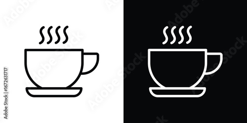 Coffee icon logo concept in strokes