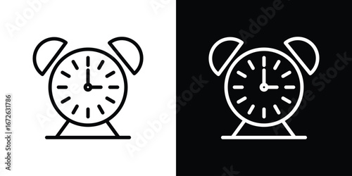 Clock icon logo concept in strokes