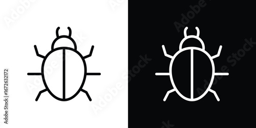 Bug icon logo concept in strokes