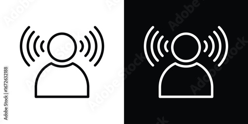 Brand awareness icon logo concept in strokes