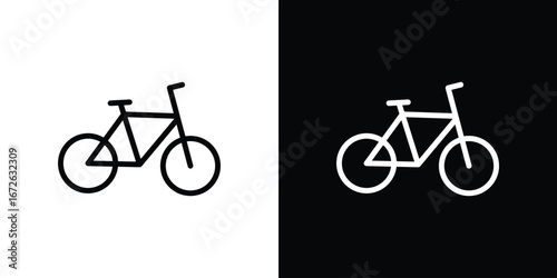Bicycle icon logo concept in strokes