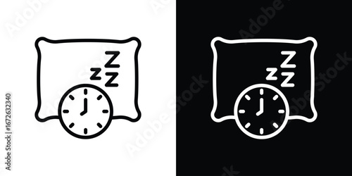 Bedtime icon logo concept in strokes