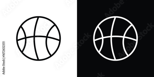 Basketball icon logo concept in strokes