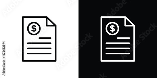 Bank statement icon logo concept in strokes