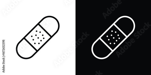 Band aid icon logo concept in strokes