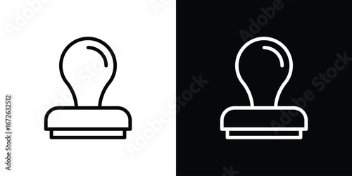 Approval stamp icon logo concept in strokes