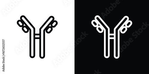Antibody icon logo concept in strokes