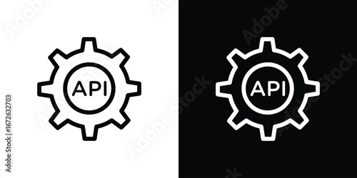 API icon logo concept in strokes
