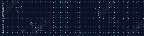 Abstract vector tech background with grid and geometric patterns.