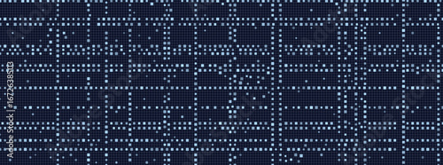 Digital matrix style tech background with grid and light patterns.