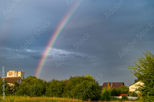 rainbow over the city
