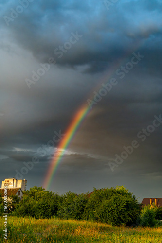 rainbow in a stormy sky