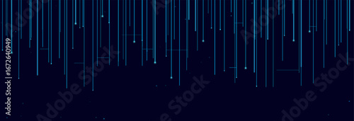 Futuristic vector tech background with blue light lines and abstract digital patterns.