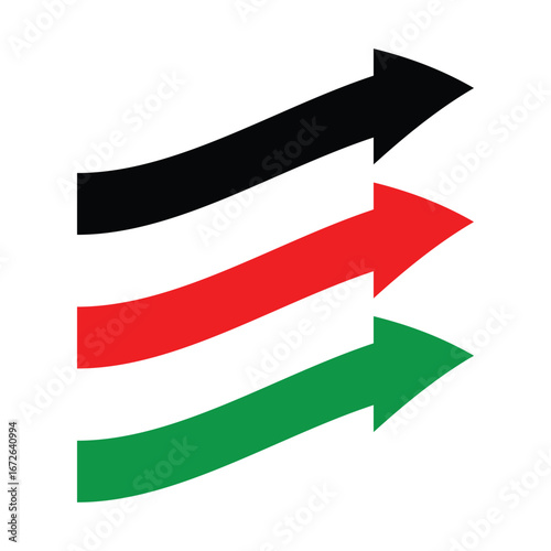 arrow forward Black , Red, Green
