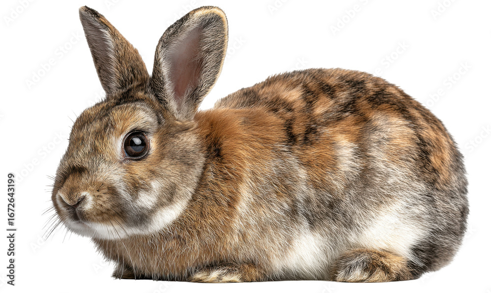 Obraz premium Close-up of a brown and white rabbit