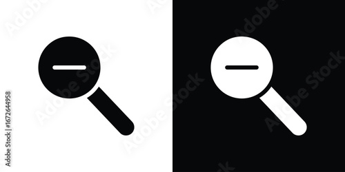 Zoom out icon for web design. solid vector icons