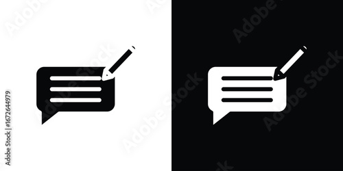 Write comment icon for web design. solid vector icons