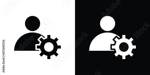 User gear icon for web design. solid vector icons