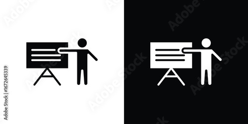 User chalkboard icon for web design. solid vector icons