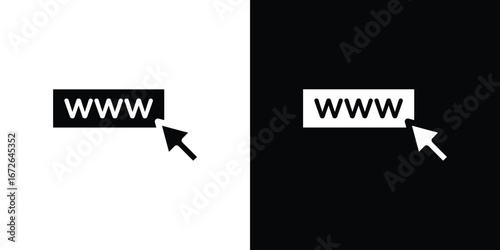 Url icon for web design. solid vector icons