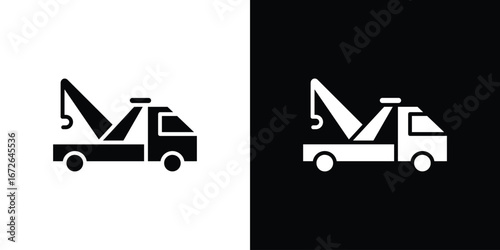 Tow truck icon for web design. solid vector icons
