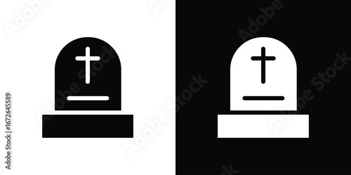 Tombstone icon for web design. solid vector icons