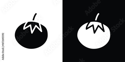 Tomato icon for web design. solid vector icons