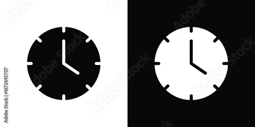 Time clock icon for web design. solid vector icons