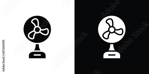 Table Fan icon for web design. solid vector icons
