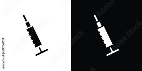 Syringe icon for web design. solid vector icons