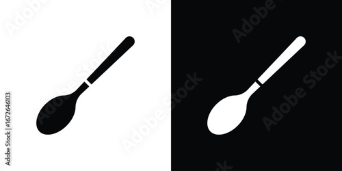 Spoon icon for web design. solid vector icons