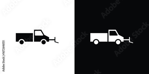 Snowplow icon for web design. solid vector icons