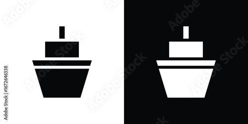 Ship icon for web design. solid vector icons