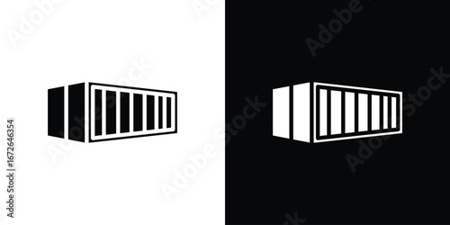 Shipping Container icon for web design. solid vector icons