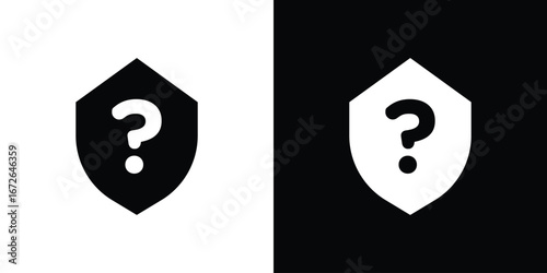 Shield interrogation icon for web design. solid vector icons