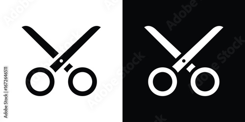Scissors icon for web design. solid vector icons