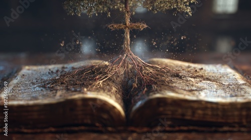 Book with a growing tree