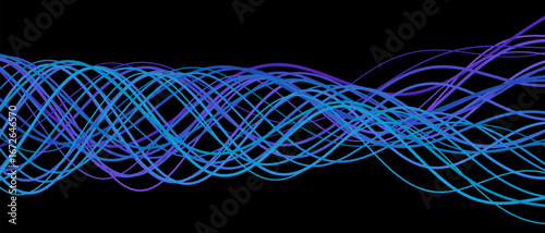 Dynamic vector tech background with interwoven blue and purple lines.