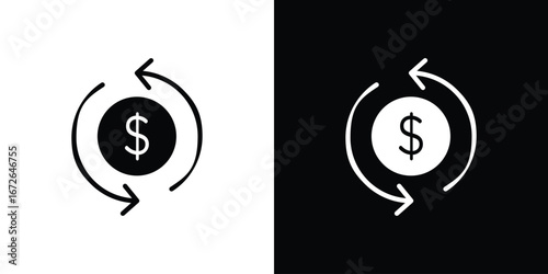 Refund icon for web design. solid vector icons