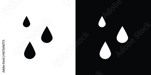 Raindrops icon for web design. solid vector icons