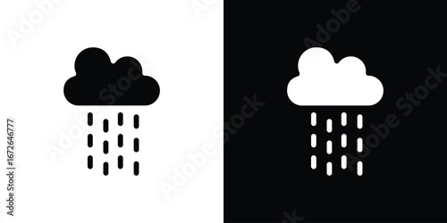 Rain icon for web design. solid vector icons