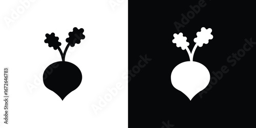 Radish icon for web design. solid vector icons