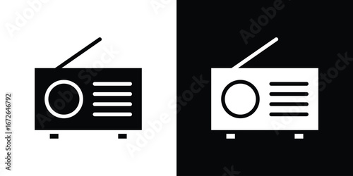 Radio icon for web design. solid vector icons