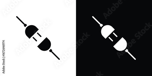 Plug connection icon for web design. solid vector icons