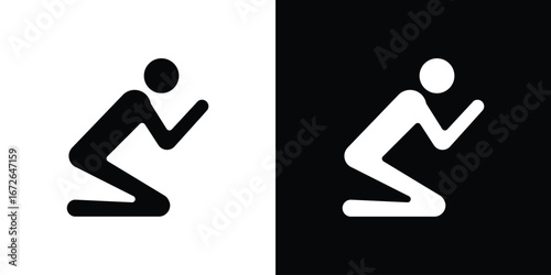 Person Praying icon for web design. solid vector icons