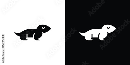 Otter icon for web design. solid vector icons